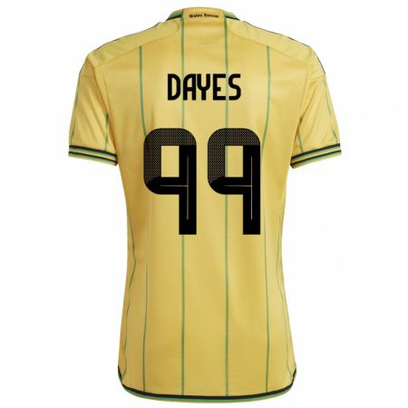 Kandiny Gyermek Jamaica Malikae Dayes #99 Sárga Hazai Jersey 24-26 Mez Póló Ing