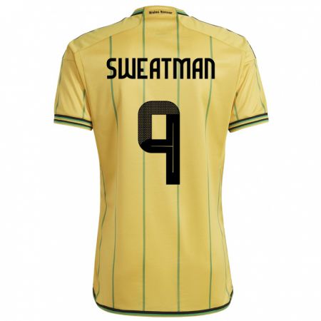 Kandiny Gyermek Jamaica Marlo Sweatman #9 Sárga Hazai Jersey 24-26 Mez Póló Ing