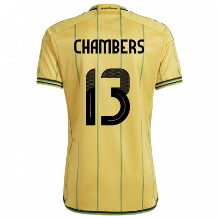 Kandiny Gyermek Jamaica Chris-Ann Chambers #13 Sárga Hazai Jersey 24-26 Mez Póló Ing