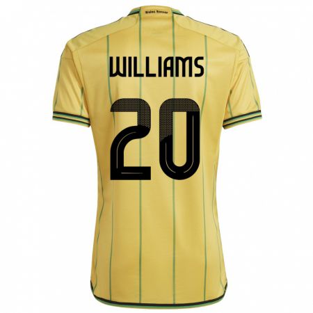 Kandiny Gyermek Jamaica Victoria Williams #20 Sárga Hazai Jersey 24-26 Mez Póló Ing