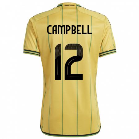 Kandiny Gyermek Jamaica Sashana Campbell #12 Sárga Hazai Jersey 24-26 Mez Póló Ing