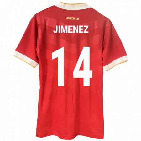 Kandiny Gyermek Panama Juan Jiménez #14 Piros Hazai Jersey 24-26 Mez Póló Ing