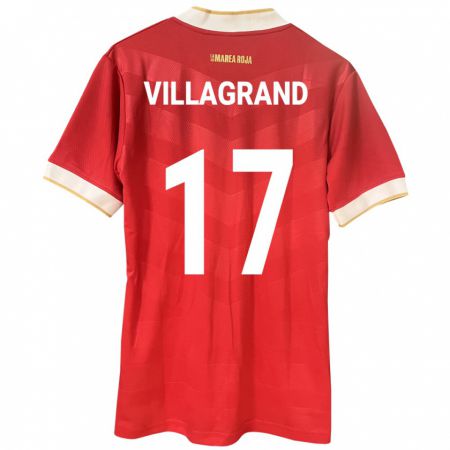 Kandiny Gyermek Panama Gabriela Villagrand #17 Piros Hazai Jersey 24-26 Mez Póló Ing