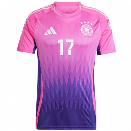 Kandiny Gyermek Németország Aaron Zehnter #17 Pink Lila Idegenbeli Jersey 24-26 Mez Póló Ing