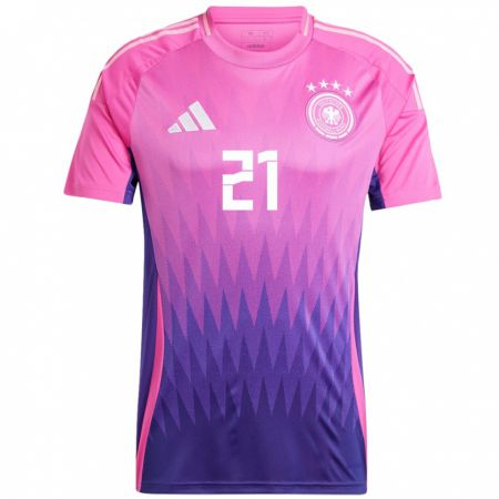 Kandiny Gyermek Németország Ilkay Gundogan #21 Pink Lila Idegenbeli Jersey 24-26 Mez Póló Ing