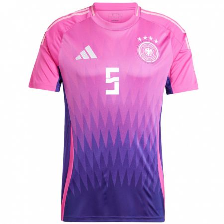 Kandiny Gyermek Németország Jana Feldkamp #5 Pink Lila Idegenbeli Jersey 24-26 Mez Póló Ing