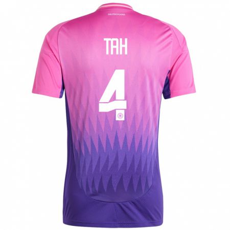 Kandiny Gyermek Németország Jonathan Tah #4 Pink Lila Idegenbeli Jersey 24-26 Mez Póló Ing