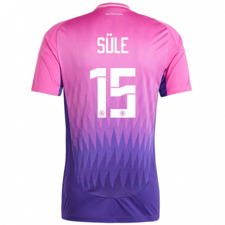 Kandiny Gyermek Németország Niklas Sule #15 Pink Lila Idegenbeli Jersey 24-26 Mez Póló Ing