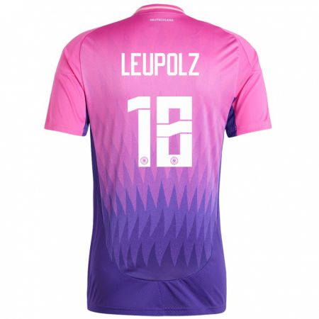 Kandiny Gyermek Németország Melanie Leupolz #18 Pink Lila Idegenbeli Jersey 24-26 Mez Póló Ing