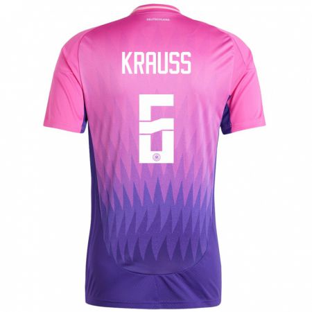 Kandiny Gyermek Németország Tom Kraub #6 Pink Lila Idegenbeli Jersey 24-26 Mez Póló Ing