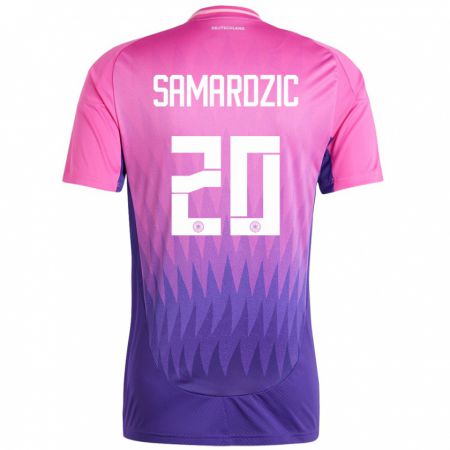 Kandiny Gyermek Németország Lazar Samardzic #20 Pink Lila Idegenbeli Jersey 24-26 Mez Póló Ing