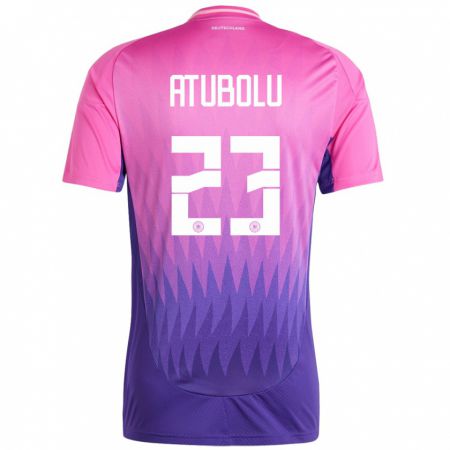 Kandiny Gyermek Németország Noah Atubolu #23 Pink Lila Idegenbeli Jersey 24-26 Mez Póló Ing