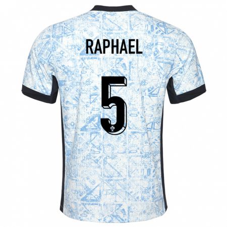 Kandiny Gyermek Portugália Raphael Guerreiro #5 Krémkék Idegenbeli Jersey 24-26 Mez Póló Ing