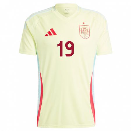 Kandiny Gyermek Spanyolország Iker Bravo #19 Sárga Idegenbeli Jersey 24-26 Mez Póló Ing