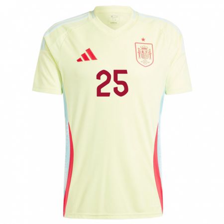 Kandiny Gyermek Spanyolország Ainhoa Vicente #25 Sárga Idegenbeli Jersey 24-26 Mez Póló Ing