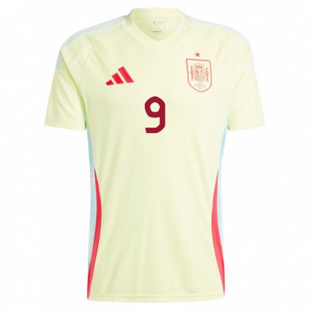 Kandiny Gyermek Spanyolország Esther Gonzalez #9 Sárga Idegenbeli Jersey 24-26 Mez Póló Ing