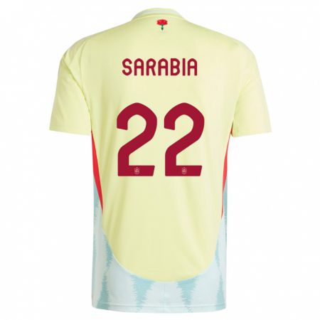 Kandiny Gyermek Spanyolország Pablo Sarabia #22 Sárga Idegenbeli Jersey 24-26 Mez Póló Ing