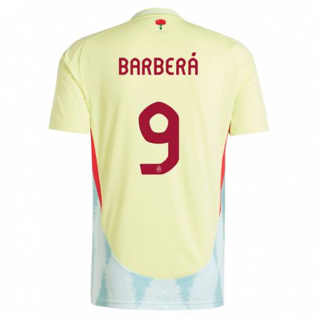 Kandiny Gyermek Spanyolország Victor Barbera #9 Sárga Idegenbeli Jersey 24-26 Mez Póló Ing