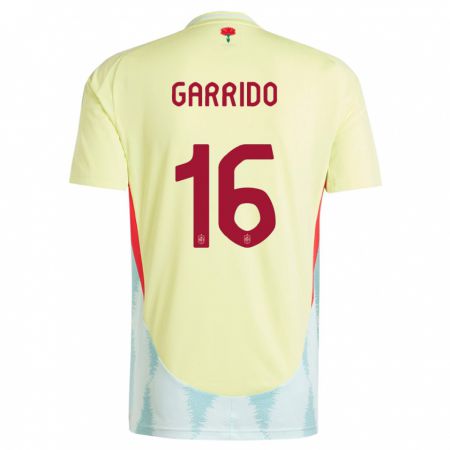 Kandiny Gyermek Spanyolország Aleix Garrido #16 Sárga Idegenbeli Jersey 24-26 Mez Póló Ing