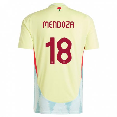 Kandiny Gyermek Spanyolország Rodrigo Mendoza #18 Sárga Idegenbeli Jersey 24-26 Mez Póló Ing