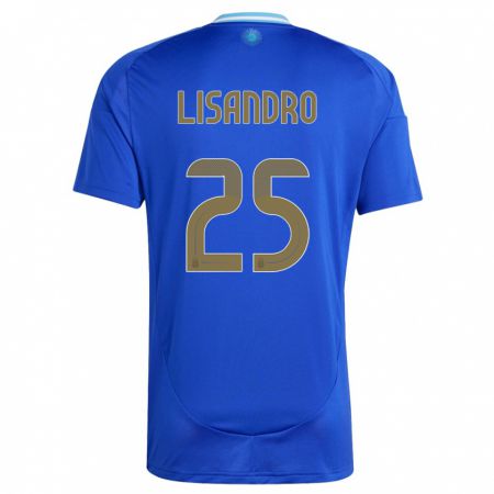 Kandiny Gyermek Argentína Lisandro Martinez #25 Kék Idegenbeli Jersey 24-26 Mez Póló Ing