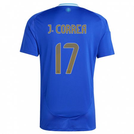 Kandiny Gyermek Argentína Joaquin Correa #17 Kék Idegenbeli Jersey 24-26 Mez Póló Ing