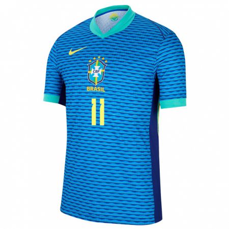 Kandiny Gyermek Brazília Everton Ribeiro #11 Kék Idegenbeli Jersey 24-26 Mez Póló Ing