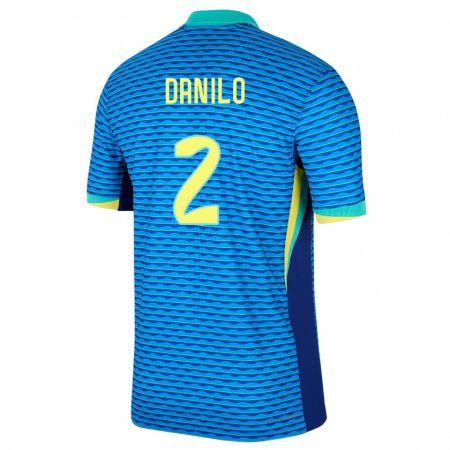 Kandiny Gyermek Brazília Danilo #2 Kék Idegenbeli Jersey 24-26 Mez Póló Ing