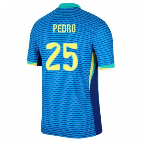 Kandiny Gyermek Brazília Pedro #25 Kék Idegenbeli Jersey 24-26 Mez Póló Ing