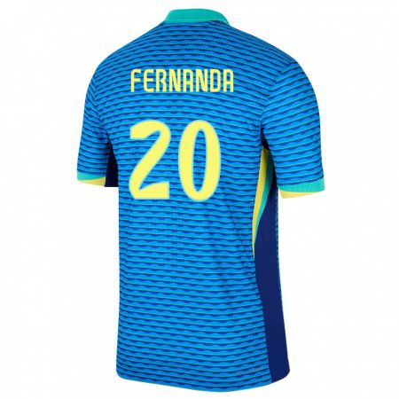 Kandiny Gyermek Brazília Fernanda Palermo #20 Kék Idegenbeli Jersey 24-26 Mez Póló Ing