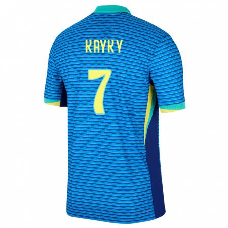 Kandiny Gyermek Brazília Kayky #7 Kék Idegenbeli Jersey 24-26 Mez Póló Ing