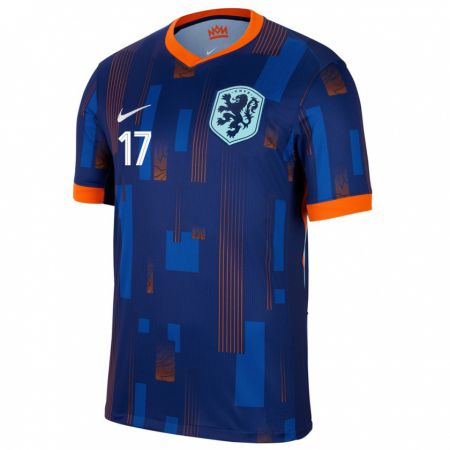 Kandiny Gyermek Hollandia Daley Blind #17 Kék Idegenbeli Jersey 24-26 Mez Póló Ing