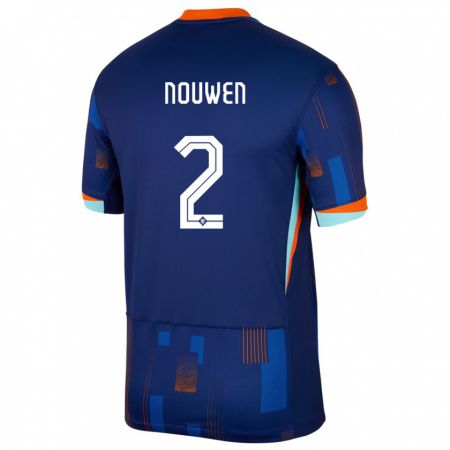 Kandiny Gyermek Hollandia Aniek Nouwen #2 Kék Idegenbeli Jersey 24-26 Mez Póló Ing