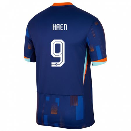 Kandiny Gyermek Hollandia Devin Haen #9 Kék Idegenbeli Jersey 24-26 Mez Póló Ing