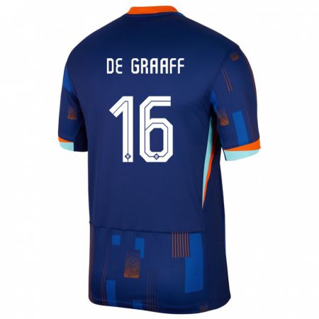 Kandiny Gyermek Hollandia Tom De Graaff #16 Kék Idegenbeli Jersey 24-26 Mez Póló Ing