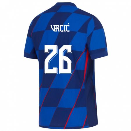 Kandiny Gyermek Horvátország Jere Vrcic #26 Kék Idegenbeli Jersey 24-26 Mez Póló Ing