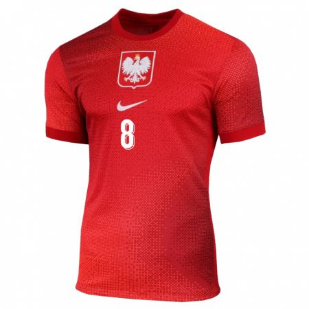 Kandiny Gyermek Lengyelország Kinga Kozak #8 Piros Idegenbeli Jersey 24-26 Mez Póló Ing