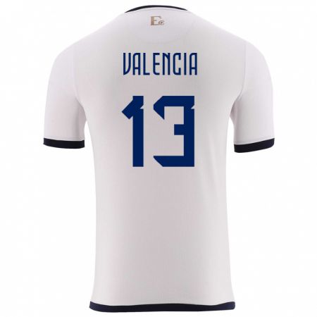 Kandiny Gyermek Ecuador Enner Valencia #13 Fehér Idegenbeli Jersey 24-26 Mez Póló Ing