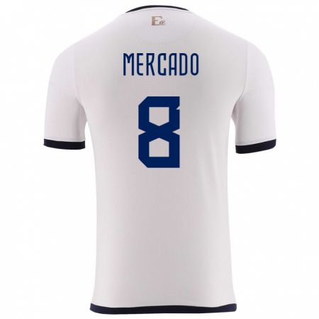 Kandiny Gyermek Ecuador Patrik Mercado #8 Fehér Idegenbeli Jersey 24-26 Mez Póló Ing