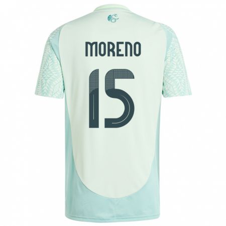 Kandiny Gyermek Mexikó Hector Moreno #15 Vászonzöld Idegenbeli Jersey 24-26 Mez Póló Ing