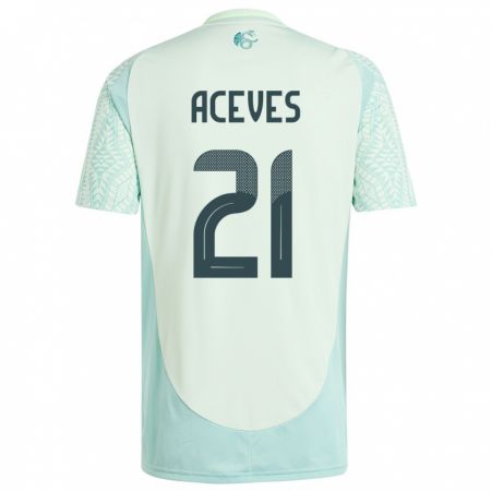 Kandiny Gyermek Mexikó Daniel Aceves #21 Vászonzöld Idegenbeli Jersey 24-26 Mez Póló Ing