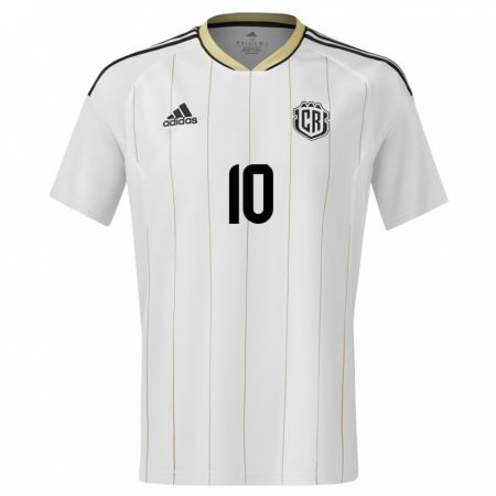 Kandiny Gyermek Costa Rica Brandon Aguilera #10 Fehér Idegenbeli Jersey 24-26 Mez Póló Ing