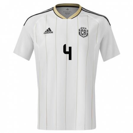 Kandiny Gyermek Costa Rica Keysher Fuller #4 Fehér Idegenbeli Jersey 24-26 Mez Póló Ing