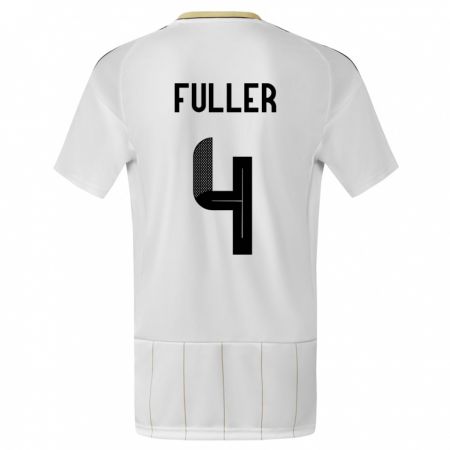 Kandiny Gyermek Costa Rica Keysher Fuller #4 Fehér Idegenbeli Jersey 24-26 Mez Póló Ing