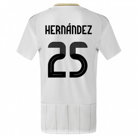 Kandiny Gyermek Costa Rica Anthony Hernandez #25 Fehér Idegenbeli Jersey 24-26 Mez Póló Ing