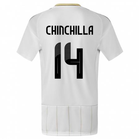 Kandiny Gyermek Costa Rica Priscila Chinchilla #14 Fehér Idegenbeli Jersey 24-26 Mez Póló Ing