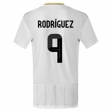 Kandiny Gyermek Costa Rica Doryan Rodriguez #9 Fehér Idegenbeli Jersey 24-26 Mez Póló Ing