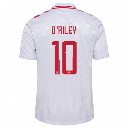 Kandiny Gyermek Dánia Matt O'riley #10 Fehér Idegenbeli Jersey 24-26 Mez Póló Ing