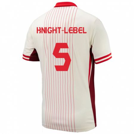 Kandiny Gyermek Kanada Jamie Knight-Lebel #5 Fehér Idegenbeli Jersey 24-26 Mez Póló Ing