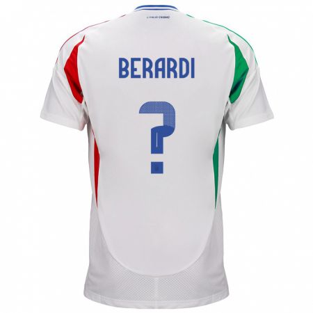 Kandiny Gyermek Olaszország Domenico Berardi #0 Fehér Idegenbeli Jersey 24-26 Mez Póló Ing